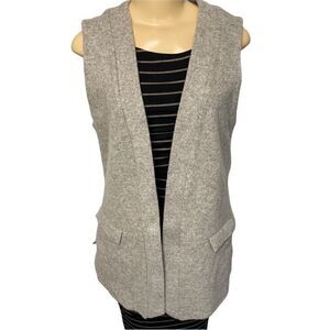 Anthropologie Elevenses Gray Wool Vest Pockets Academia Preppy Minimalist Twee